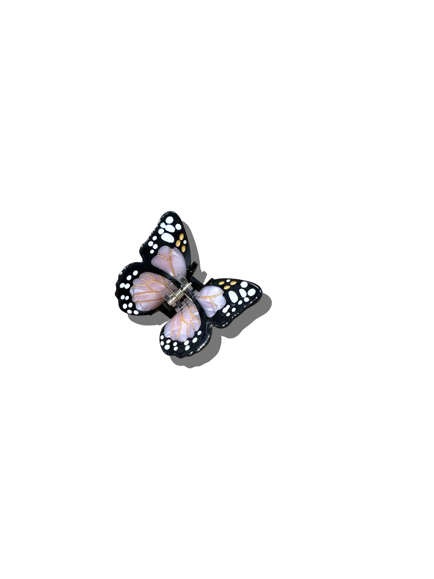 Hand-painted Mini Monarch Butterfly Claw Hair Clip | Pink