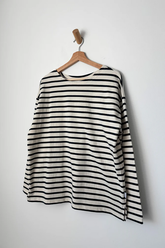 Le Bon Shoppe Marseille Boat Neck Top | Navy Stripe
