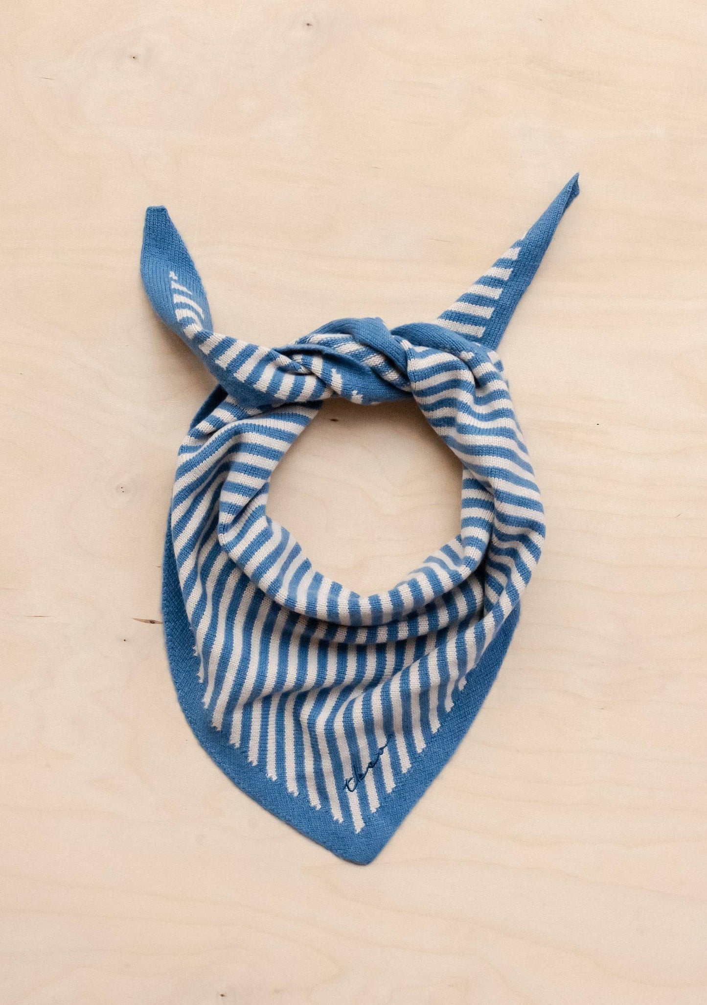 TBCo Merino Triangle Scarf | Blue Stripe