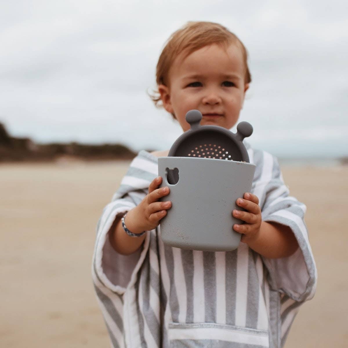 Rose in April | Suzon Stripes Kids Poncho | Blue Cloud