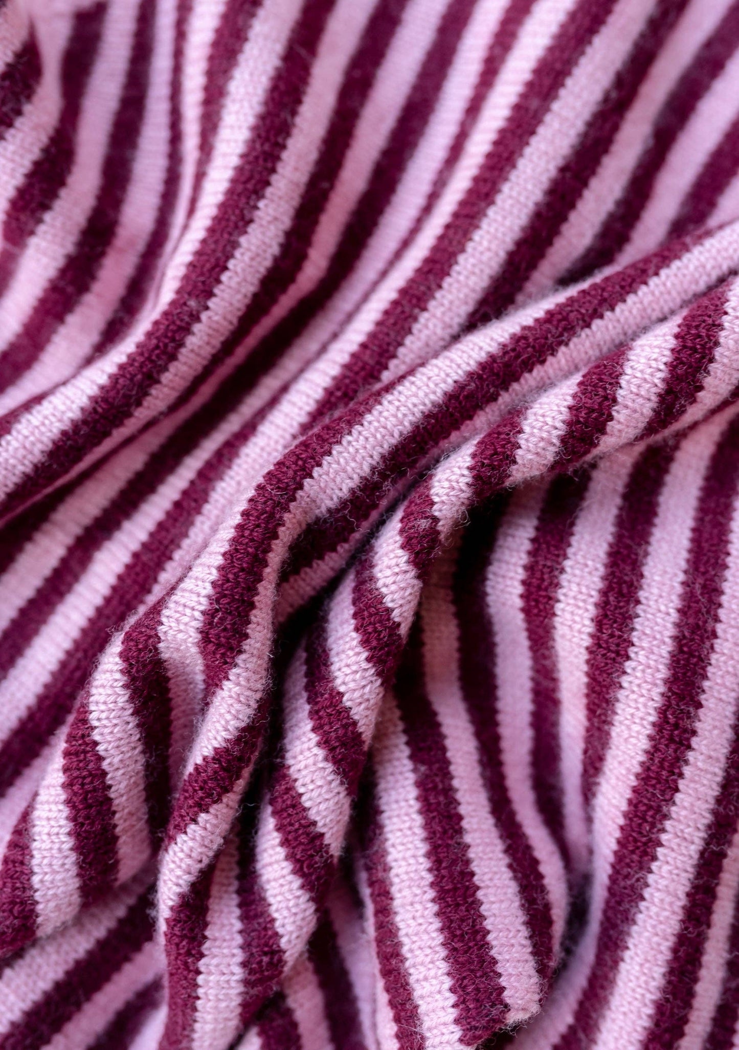 TBCo Merino Triangle Scarf | Pink & Burgundy Stripe