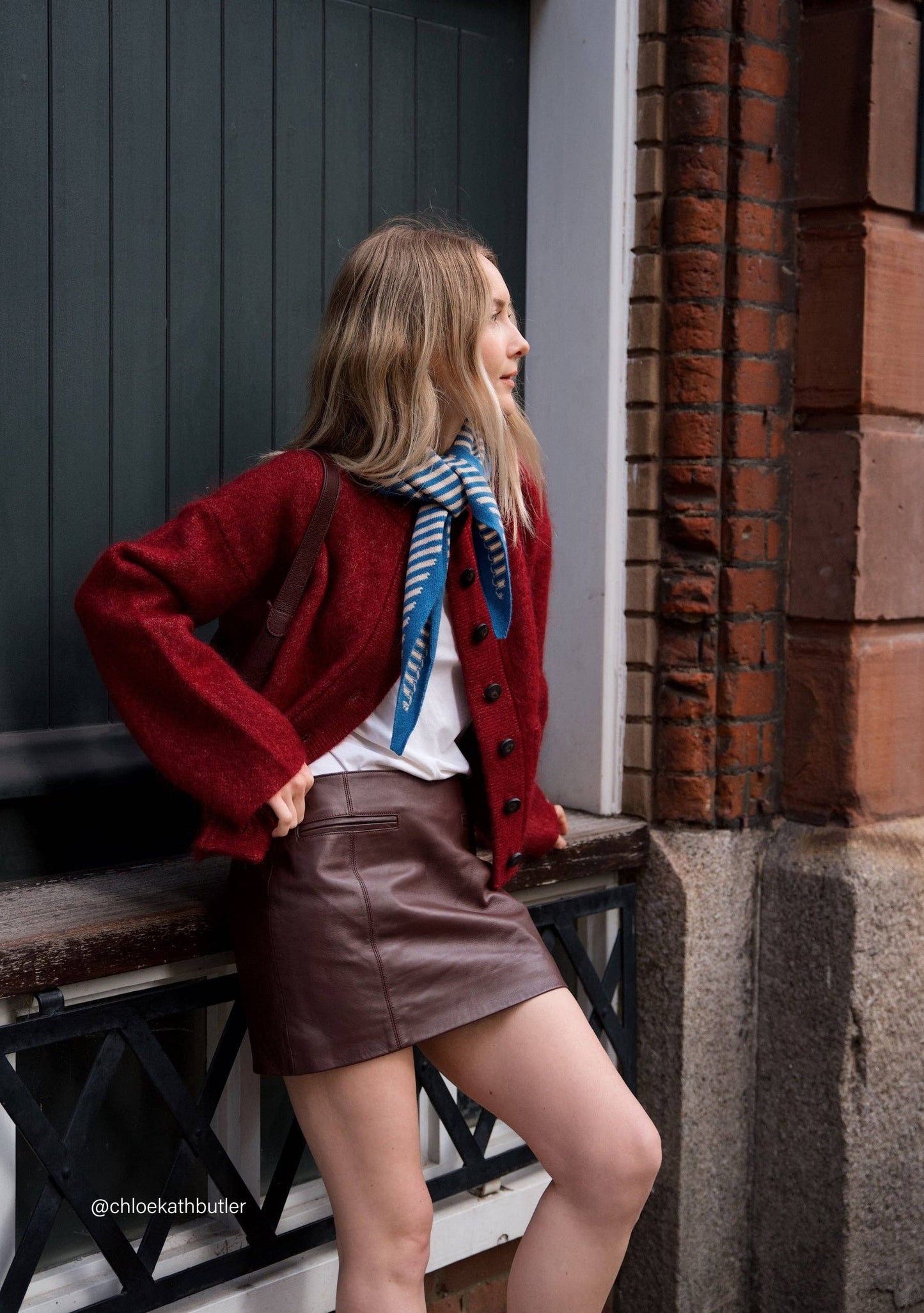 TBCo Merino Triangle Scarf | Blue Stripe