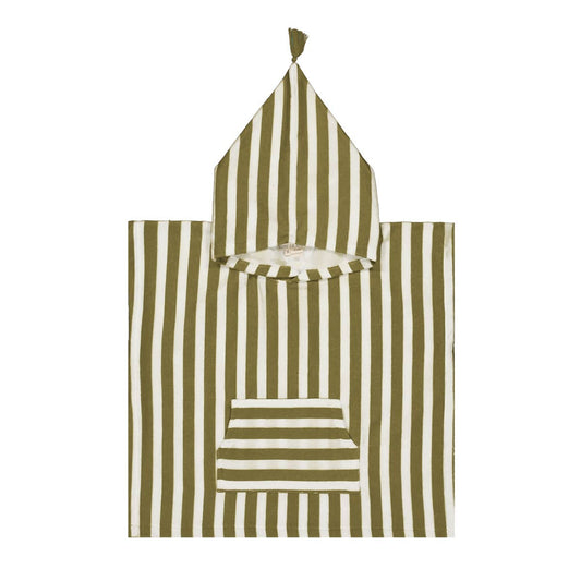 Rose in April | Suzon Stripes Kids Poncho | Khaki
