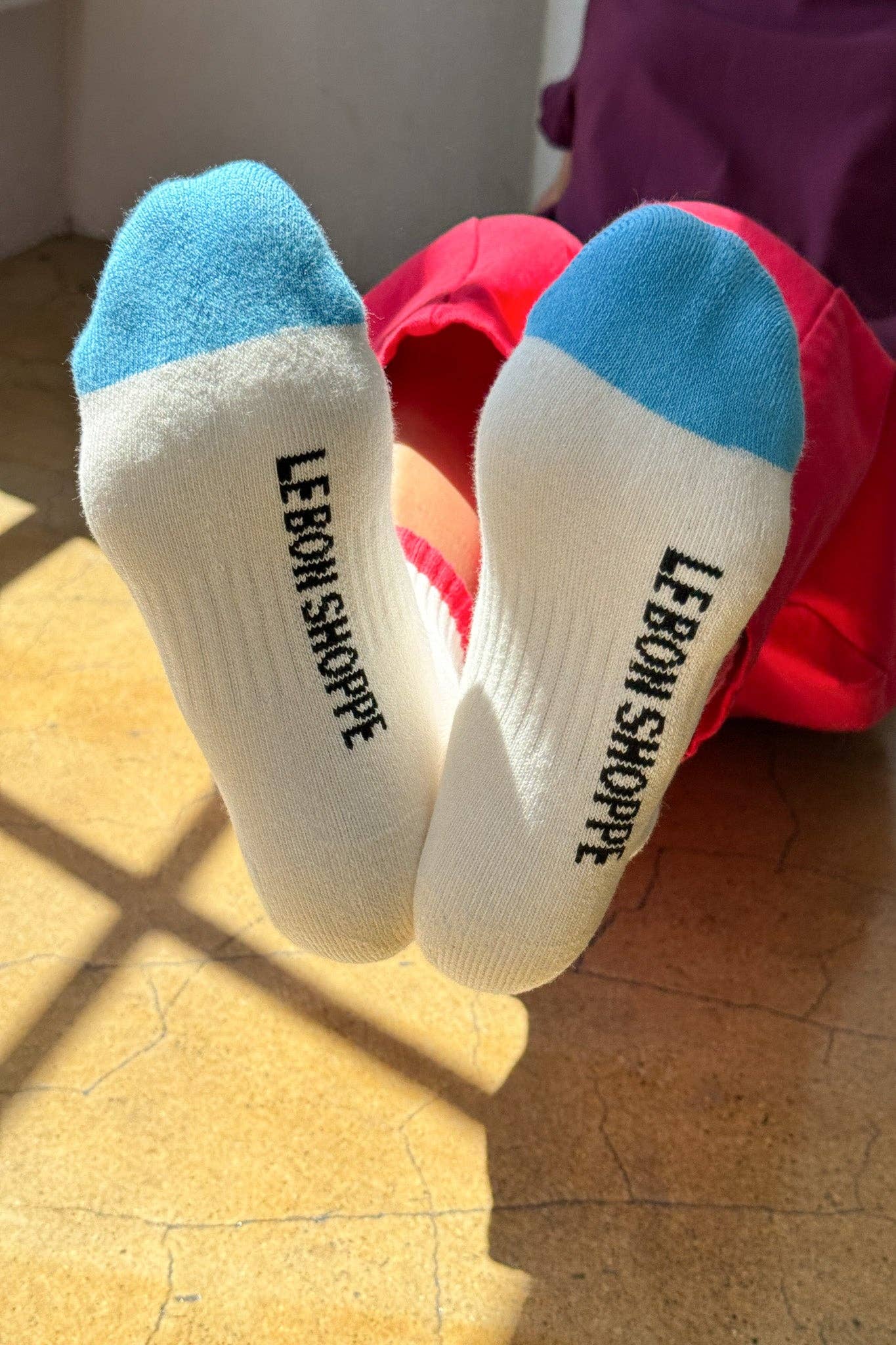 Color Block Girlfriend Socks | Blue Red