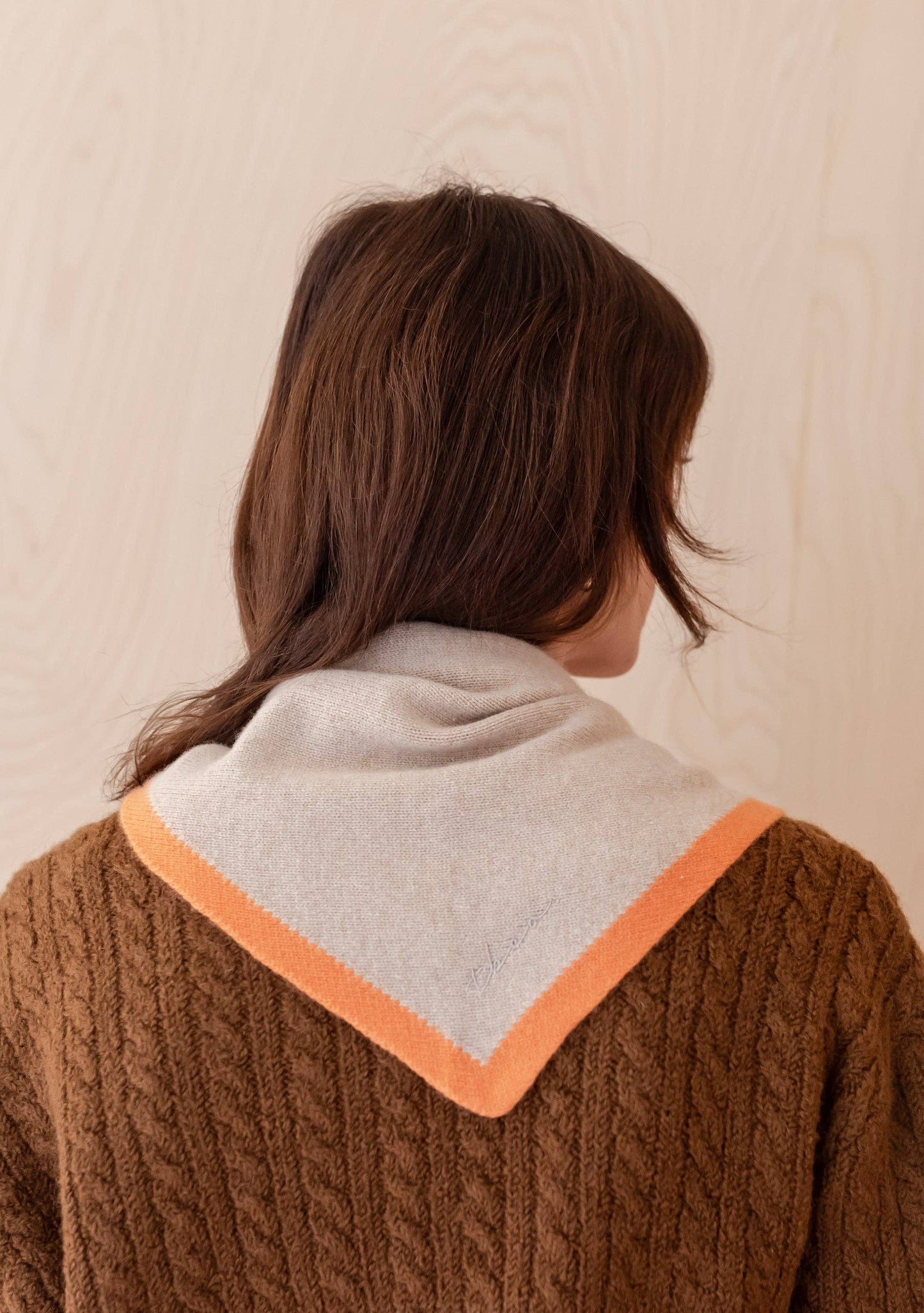 TBCo Merino Triangle Scarf | Camel & Apricot