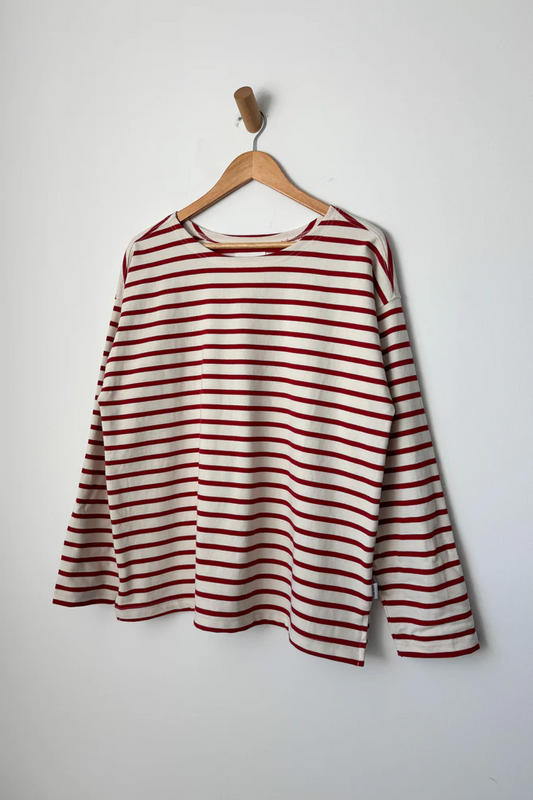 Le Bon Shoppe | Marseille Boat Neck Top | Red Stripe