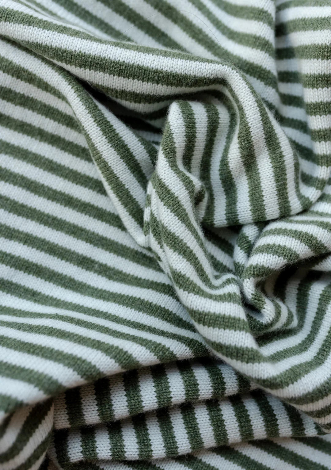 TBCo Large Merino Wool Triangle Scarf | Green Stripe