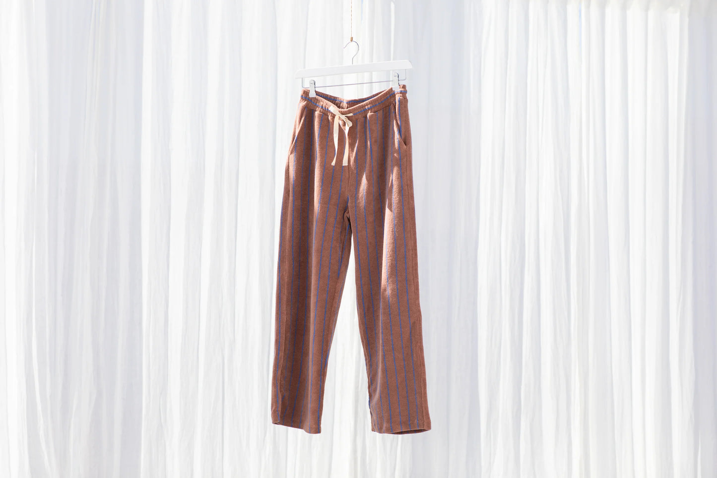 Bongusta | Naram Knitted Pants | Camel and Ultramarine Blue