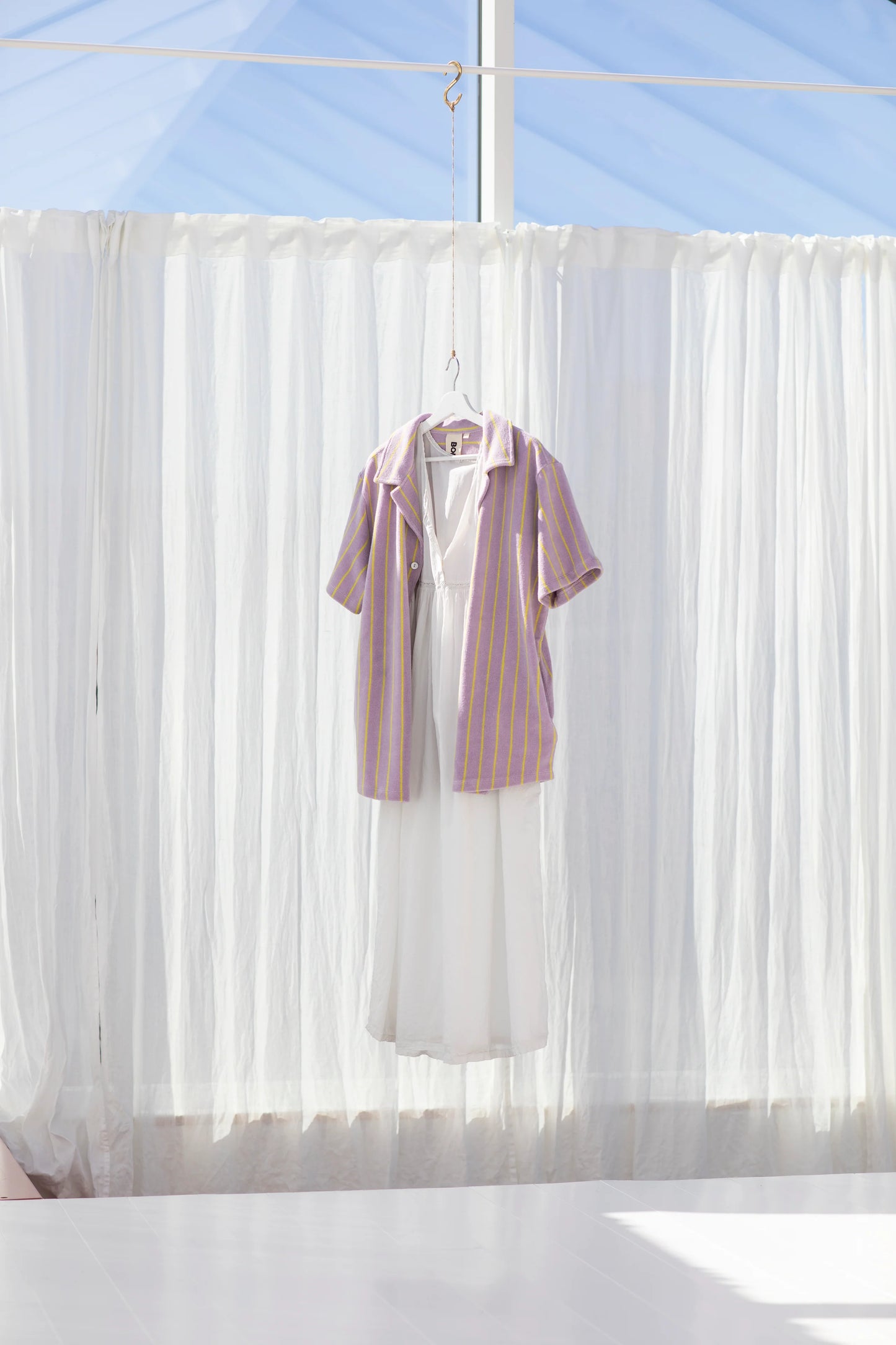 Bongusta | Naram Knitted Shirt | Lilac and Neon Yellow