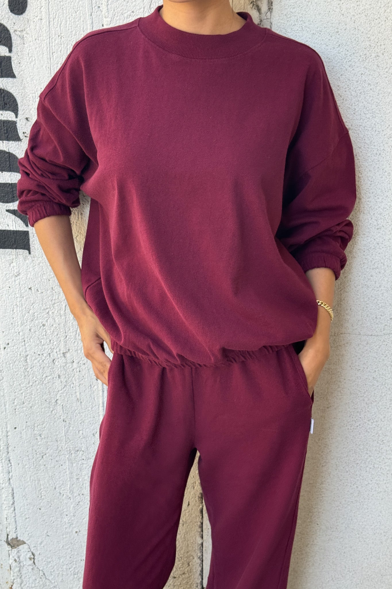 Le Bon Shoppe Daisy Long Sleeve Top | Cabernet