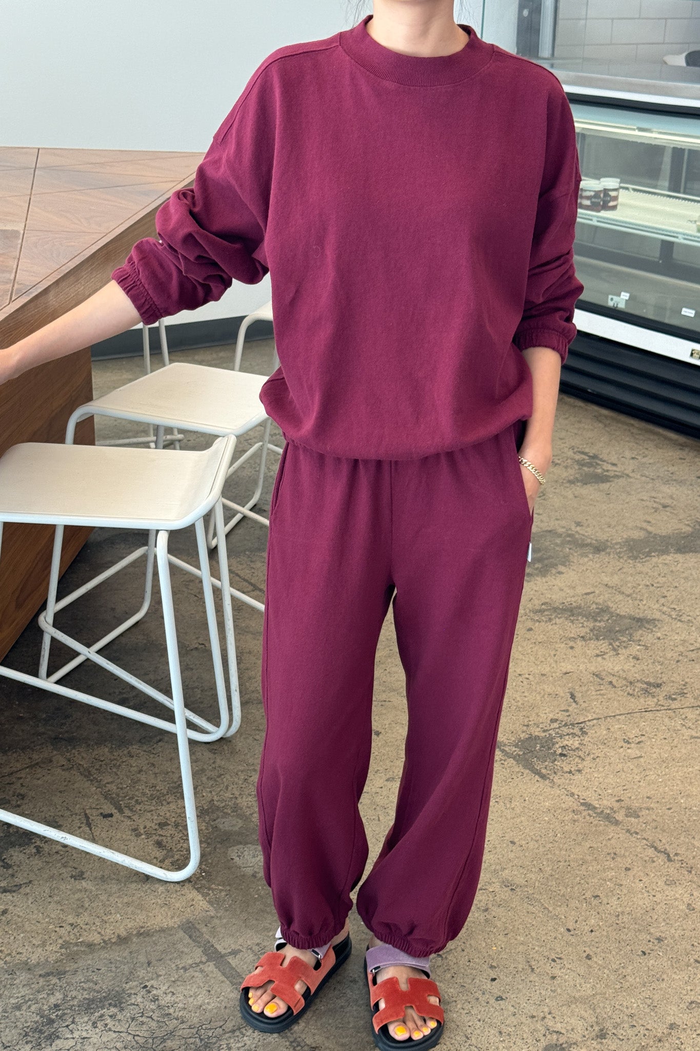 Le Bon Shoppe Daisy Long Sleeve Top | Cabernet