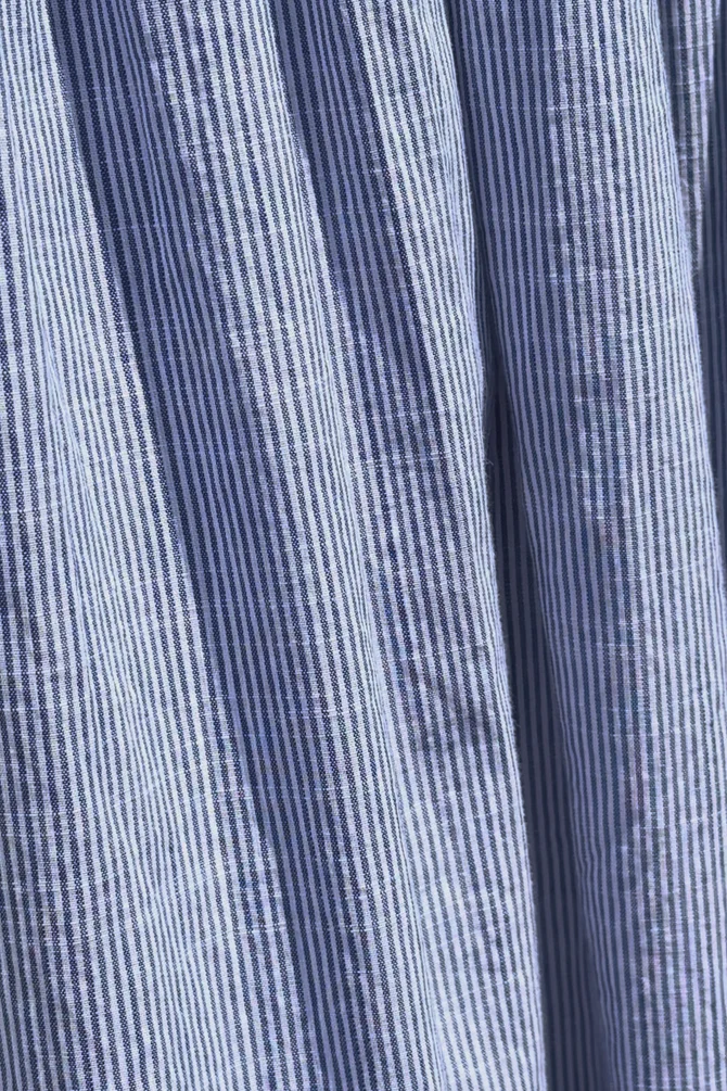 Artist Long Shirt | Blue Pinstripe