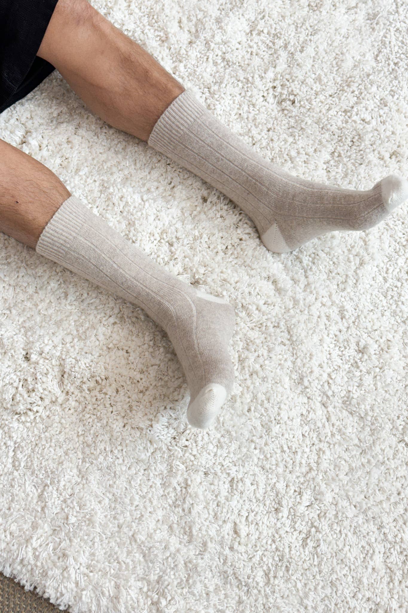 Extended Cashmere Classic Socks | Fawn