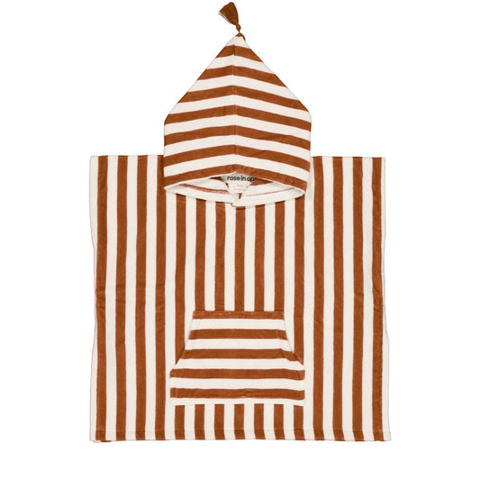 Rose in April | Suzon Stripes Kids Poncho | Caramel