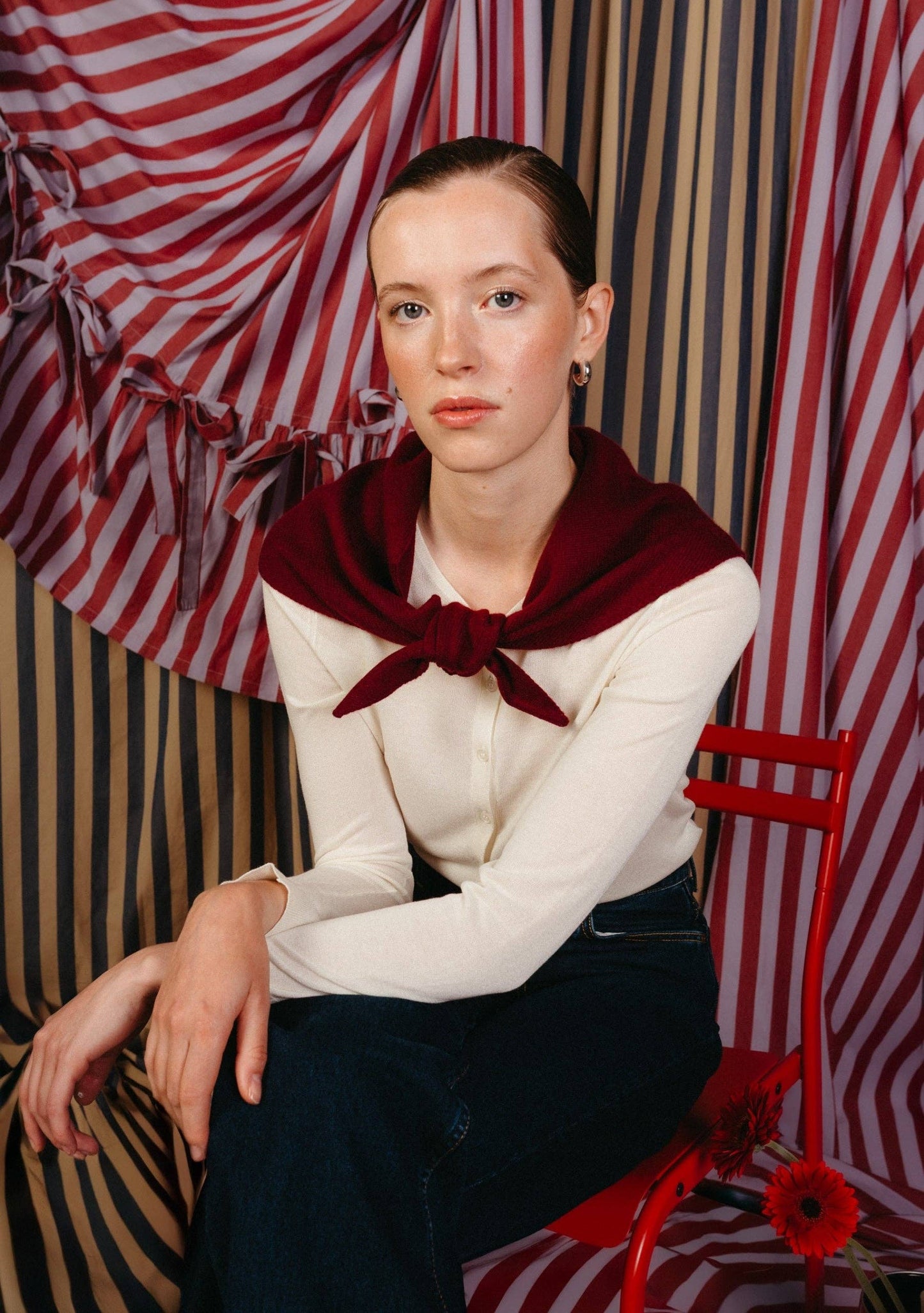 TBCo Merino Wool Triangle Scarf | Burgundy