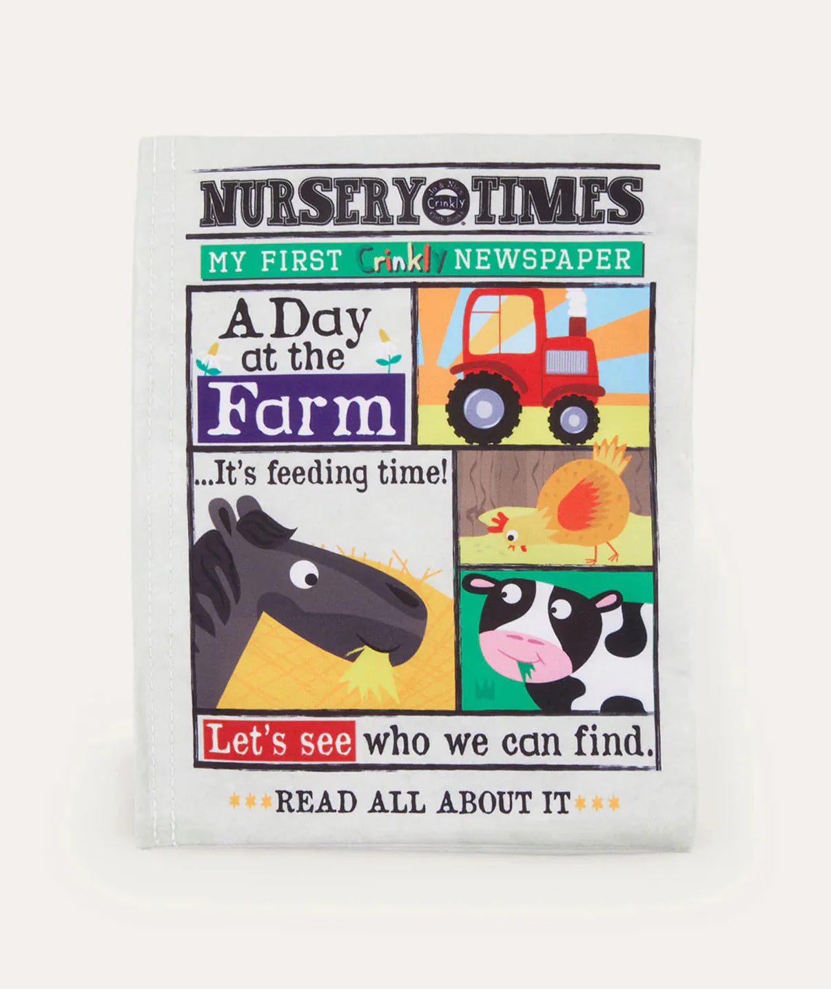 Nursery Times Crinkly Newspaper | Farm Animals