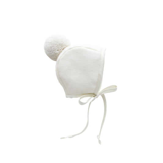 Briar Baby | Ivory Pom Bonnet