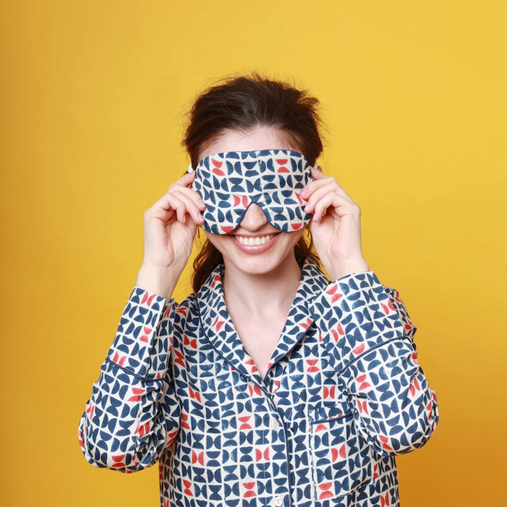 Silk Eye Mask Varanasi Navy