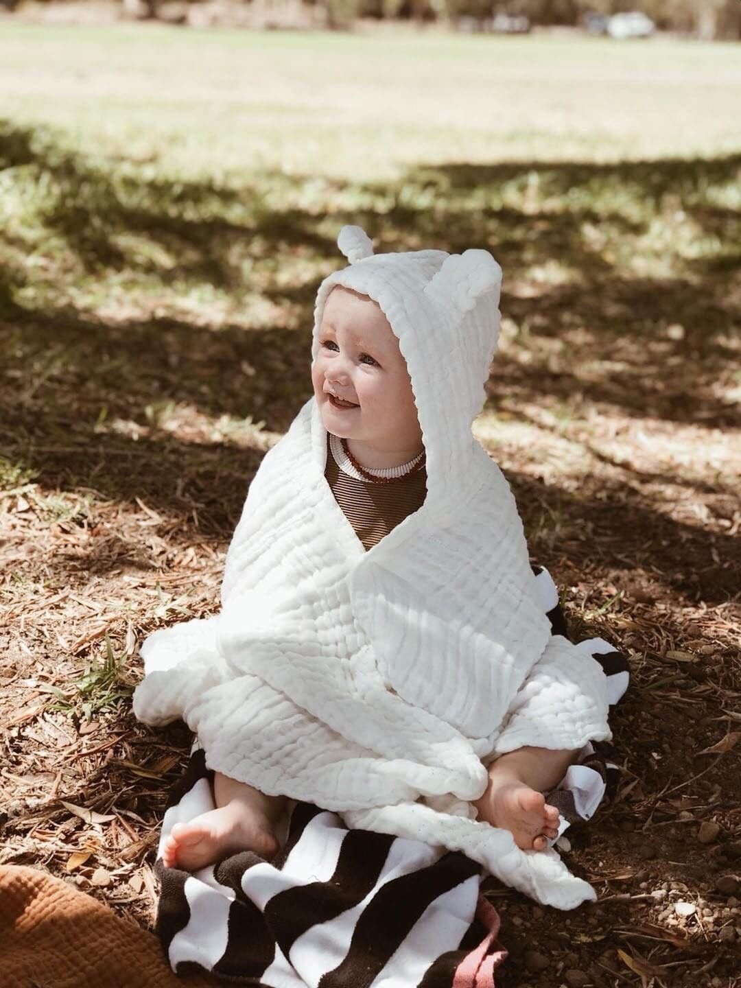 Organic Cotton Hooded Muslin Towel With Ears