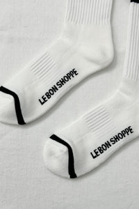 Le Bon Shoppe Extended Boyfriend Socks | Classic White