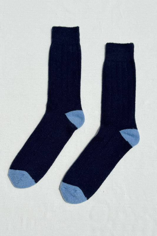 Extended Cashmere Classic Socks | Navy