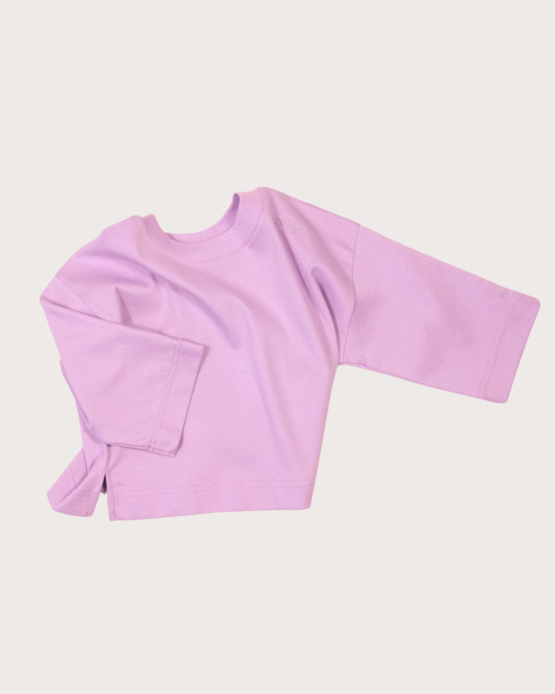 RORY Long Sleeve Cottton Rib T-Shirt | LILAC
