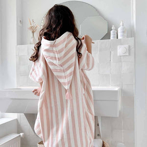 SUZON STRIPES KIDS PONCHO | LIGHT PINK