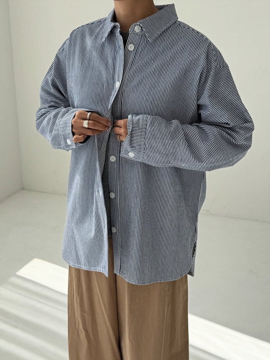 Le Bon Shoppe Owen Heavy Denim Shirt | Stripe