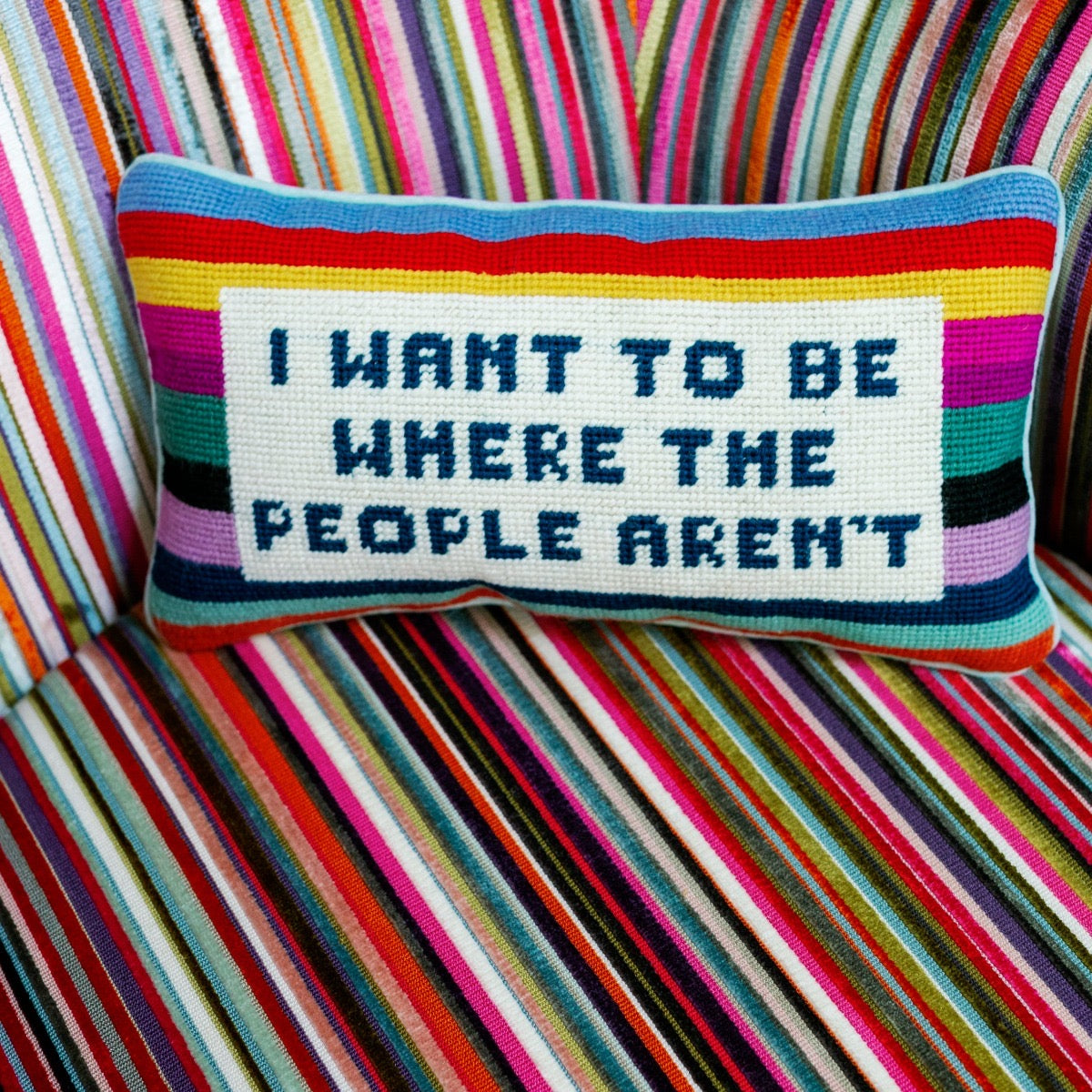 WHERE THE PEOPLE AREN’T Needlepoint Cushion