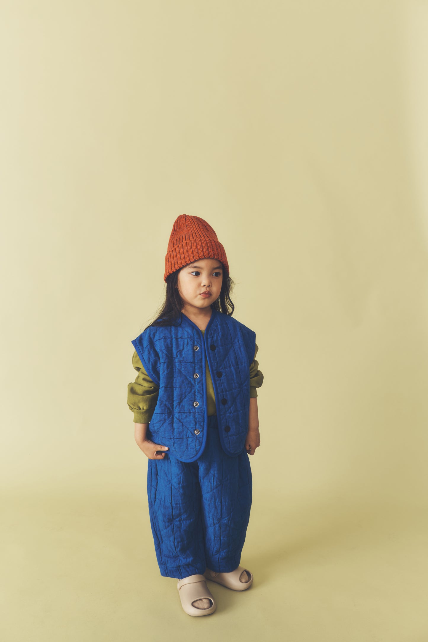 MANU Cotton Quilted Trousers | Blue