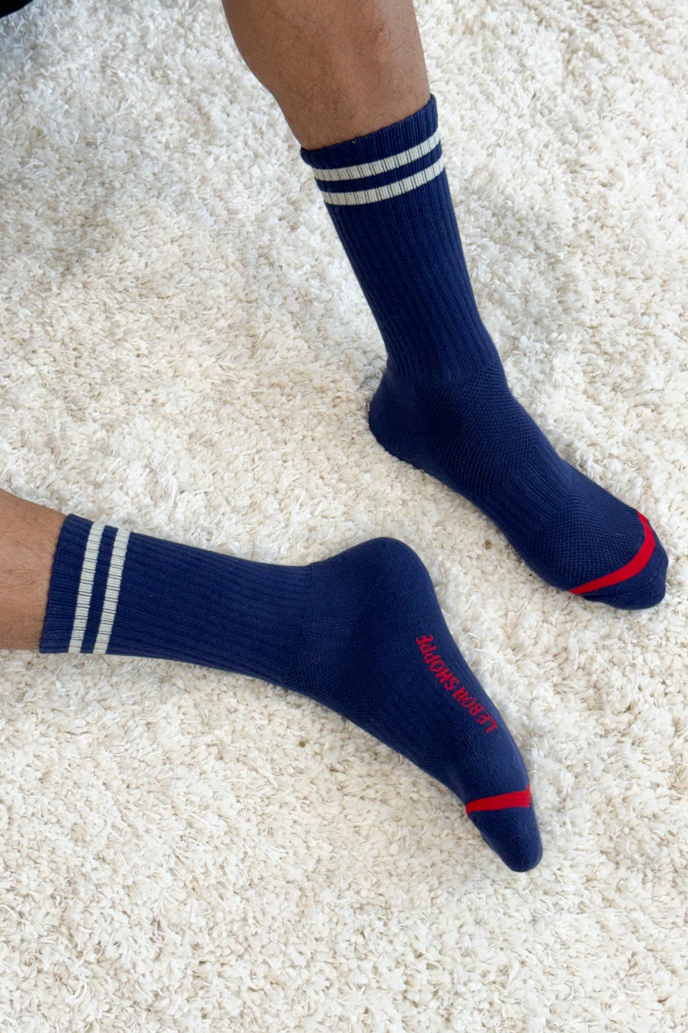 Extended Boyfriend Socks | Navy