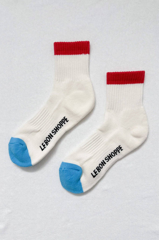 Color Block Girlfriend Socks | Blue Red