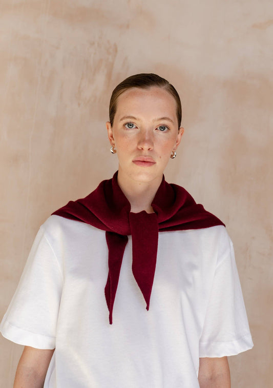 TBCo Merino Wool Triangle Scarf | Burgundy