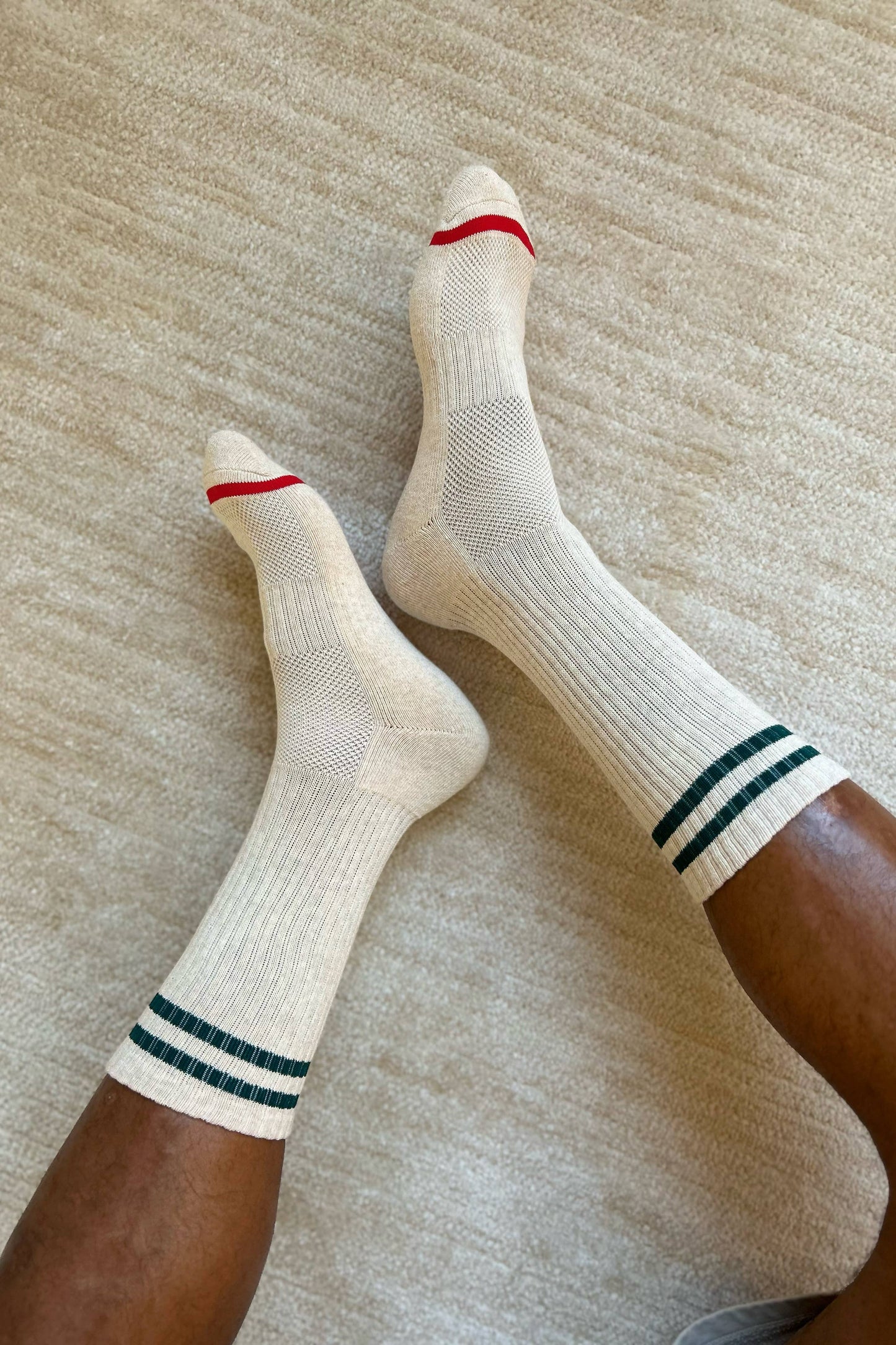 Extended Boyfriend Socks |  Parchment