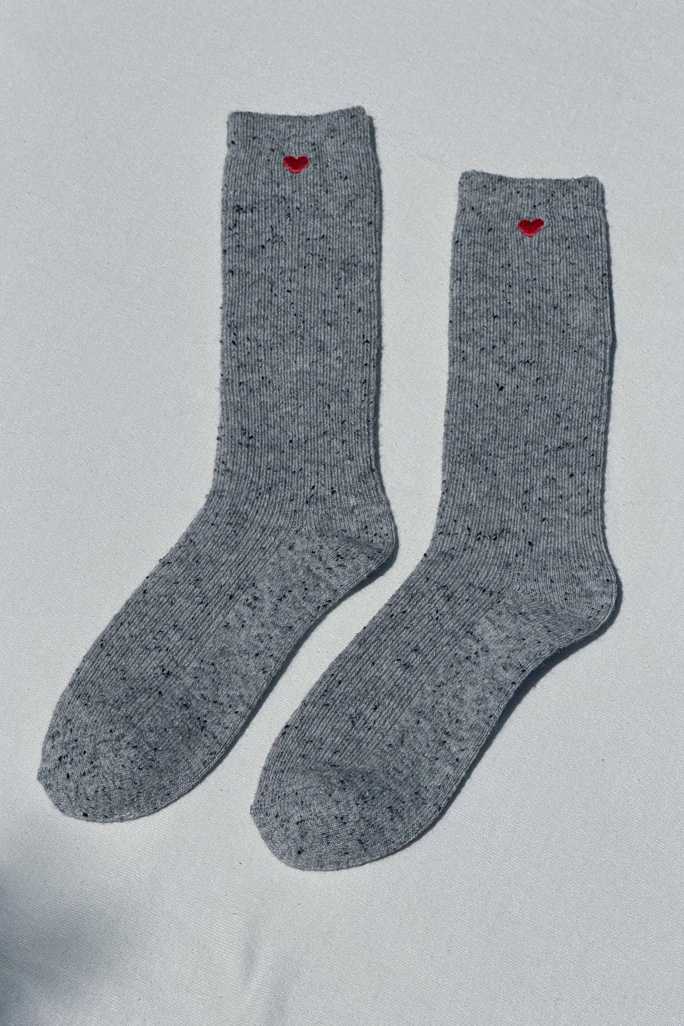 Embroidered Snow Socks | Cookies and Cream Heart