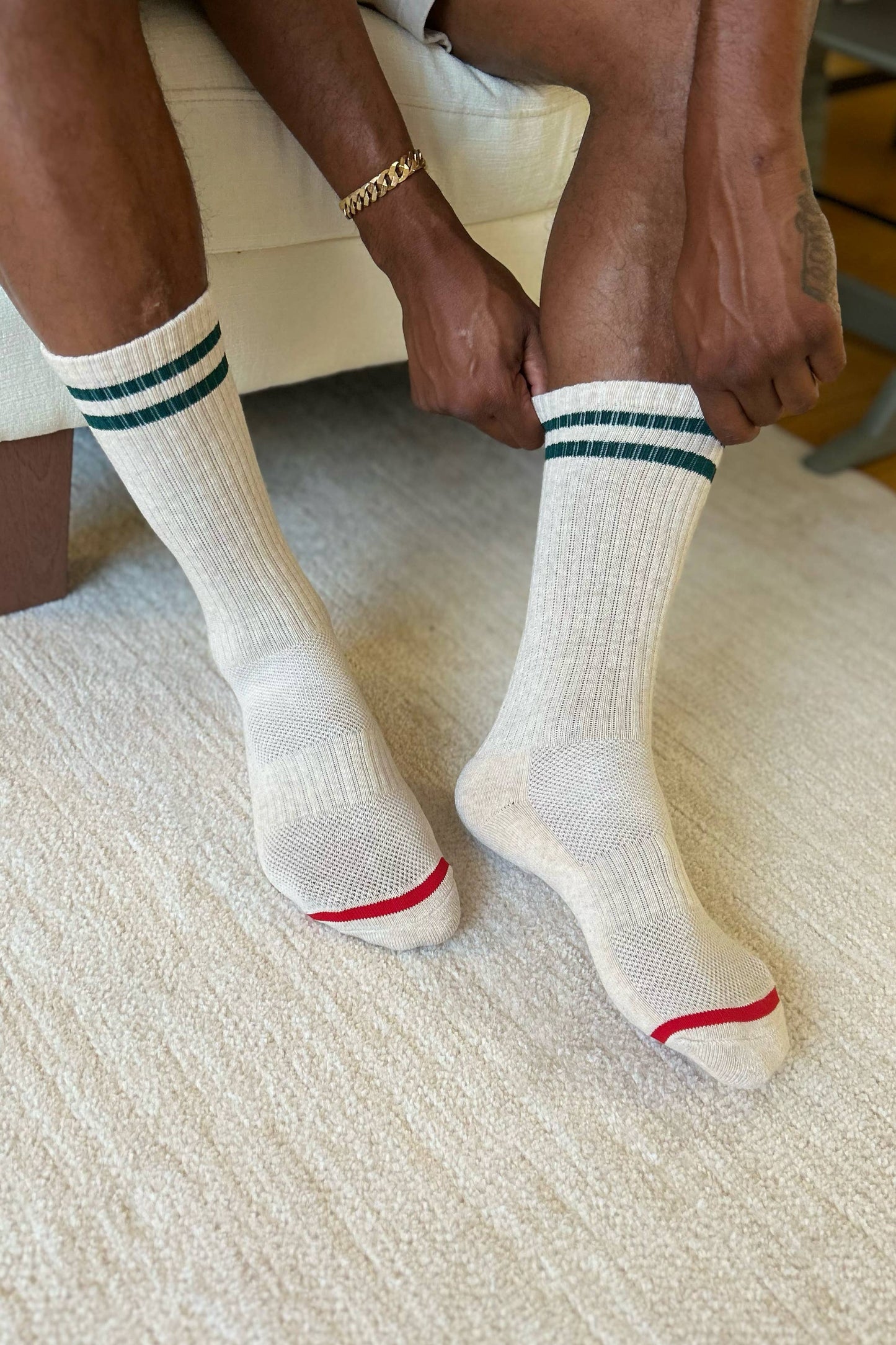 Extended Boyfriend Socks |  Parchment