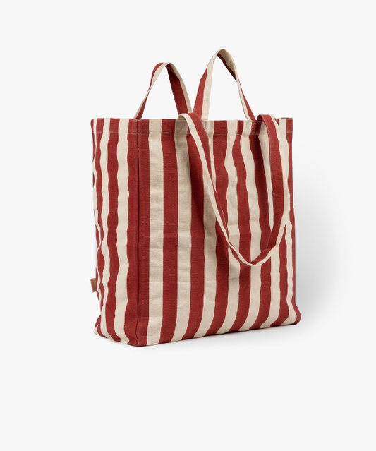 Striped Tote Bag | Rust Red