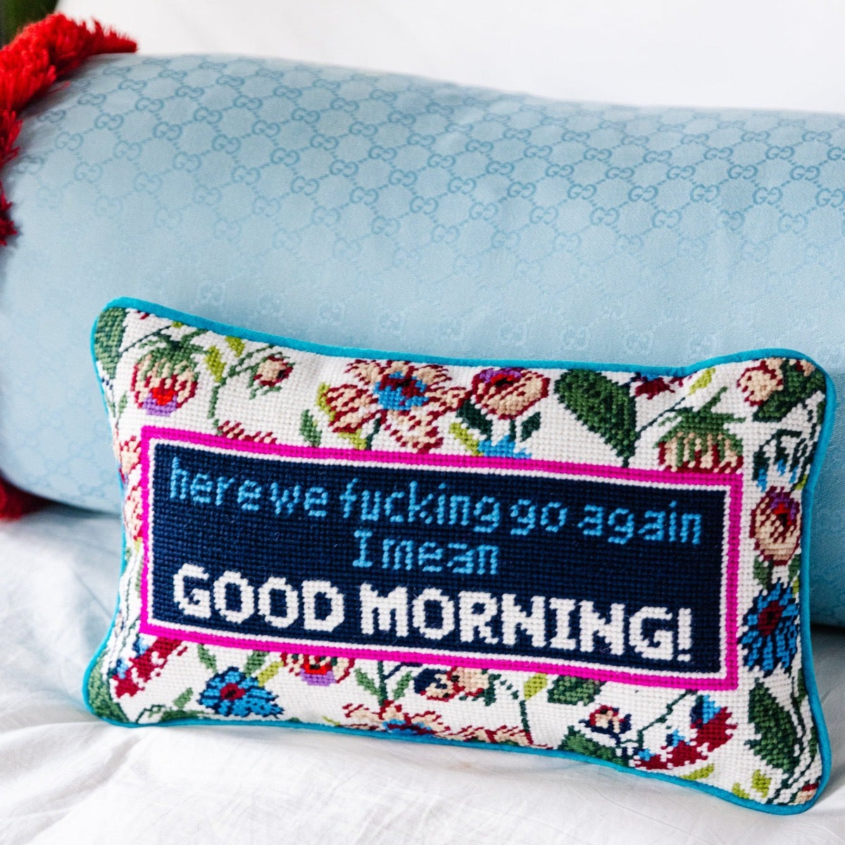 GOOD MORNING Needlepoint Cushion