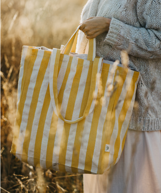 Striped tote bag Original | Yellow