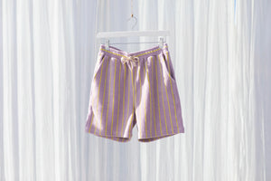 Naram Knitted Shorts | Lilac and Neon Yellow