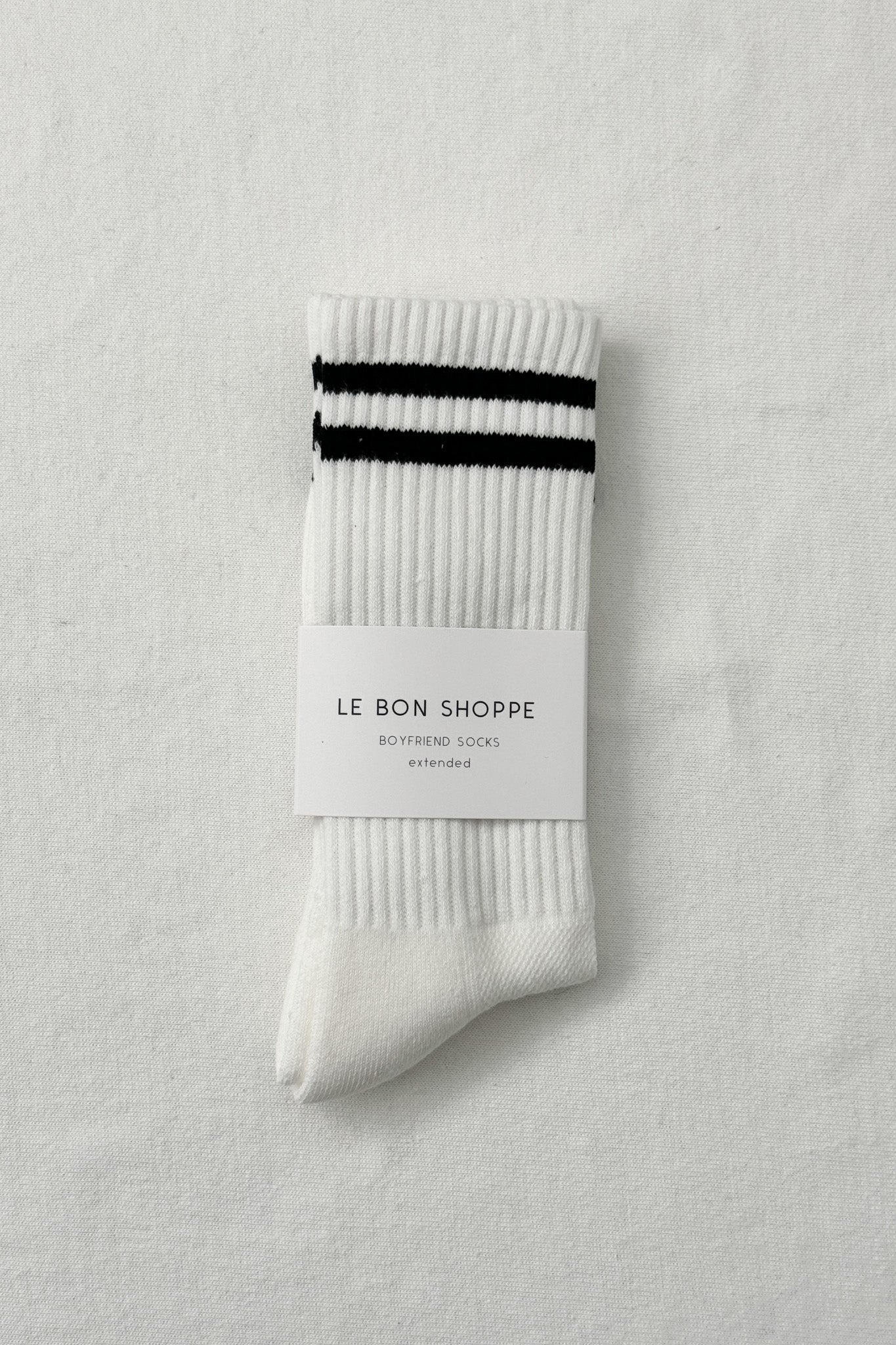 Le Bon Shoppe Extended Boyfriend Socks | Classic White