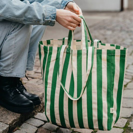 Striped Tote Bag | Green