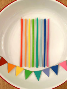 Rainbow Beeswax Birthday Candle Set